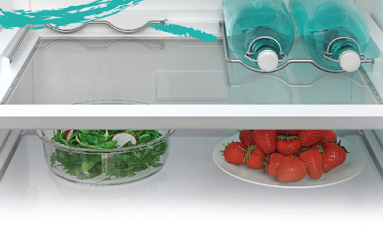 Szklane półki w lodówce Beko TSE1402